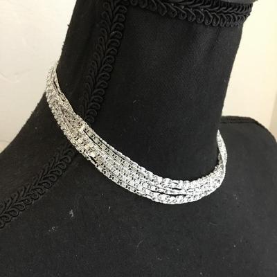 Beautiful, vintage, choker, necklace, silver toned