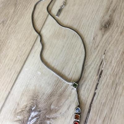 Vintage Napier, Silver tone Y drop necklace