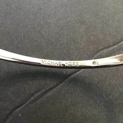 Very nice silver toned, Michael Kors hinge bracelet with turquoise
