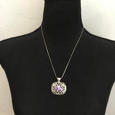 Gorgeous, sterling, silver pendant, and necklace 925 sterling silver