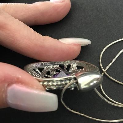 Gorgeous, sterling, silver pendant, and necklace 925 sterling silver