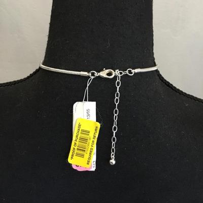 Beautiful very nice Silver-tone heart statement, necklace