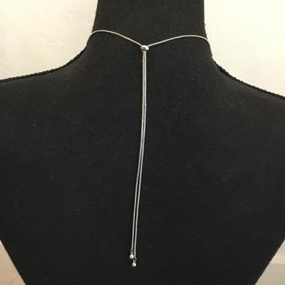 Beautiful very nice Silver tone slider necklace