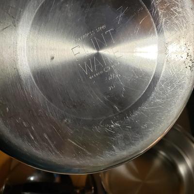 LOT 157B: Assorted Pots & Pans; Revere Ware Copper Bottom & More