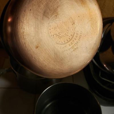 LOT 157B: Assorted Pots & Pans; Revere Ware Copper Bottom & More