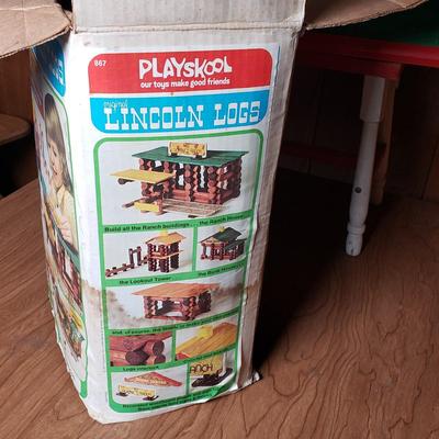 LOT 160L: Vintage Playskool, Tinkertoys, Lincoln Logs