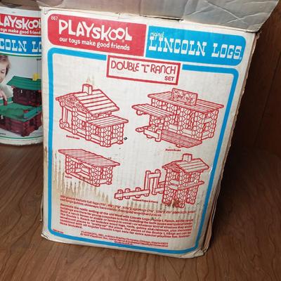 LOT 160L: Vintage Playskool, Tinkertoys, Lincoln Logs