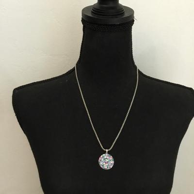 Beautiful multicolored, crystal pendant necklace very nice