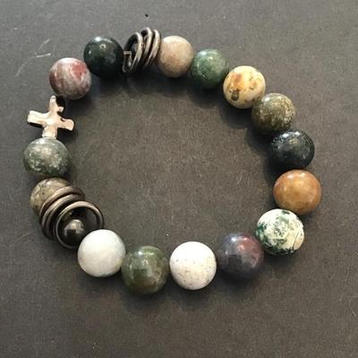 Polished stone stretchy bracelet