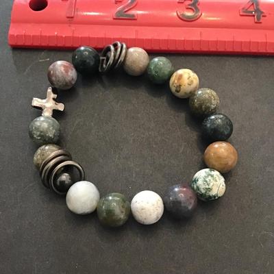 Polished stone stretchy bracelet