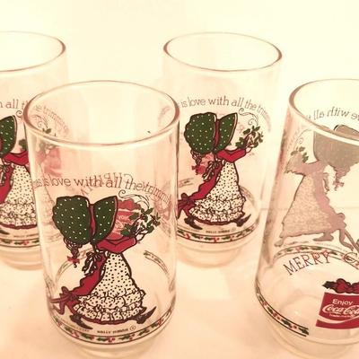 Lot #57 Set of 4 Limited Edition Hollie Hobbie Drink Glasses