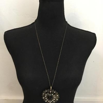 Vintage heart statement, necklace