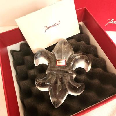 Lot #58 New in Box - Baccarat Crystal Fleur di Lis Paperweight