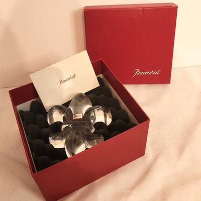 Lot #58 New in Box - Baccarat Crystal Fleur di Lis Paperweight