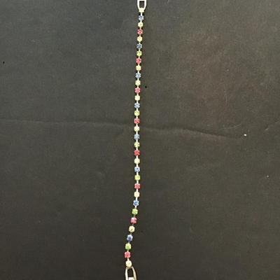 Vintage, multicolor, rhinestone bracelet