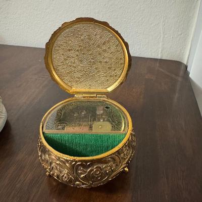Vintage Music boxes and Trinket box.