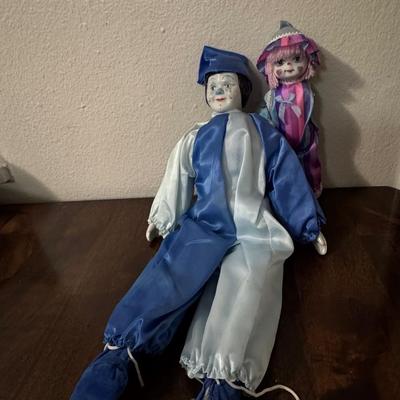 Vintage porcelain clowns.