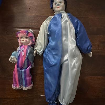 Vintage porcelain clowns.