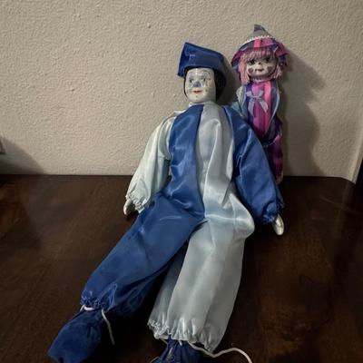 Vintage porcelain clowns.