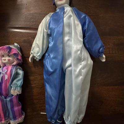 Vintage porcelain clowns.