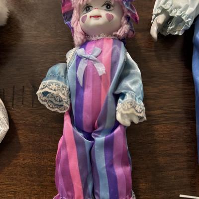Vintage porcelain clowns.