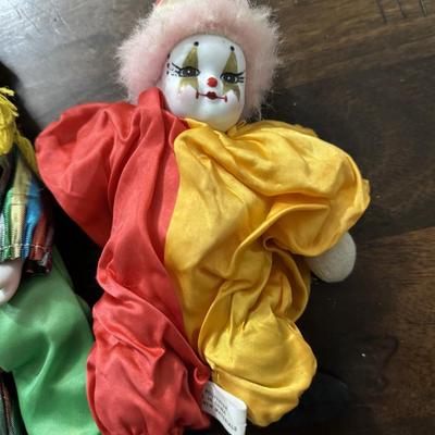 Vintage porcelain clowns.