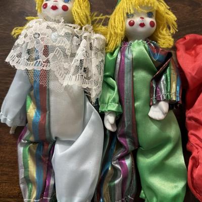 Vintage porcelain clowns.