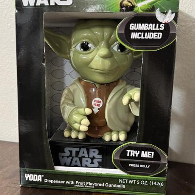 Yoda Candy dispenser and Star Wars figures.
