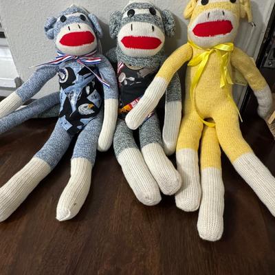 Vintage sock monkeys.