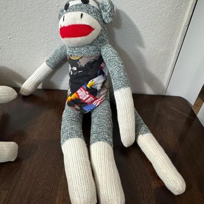 Vintage sock monkeys.