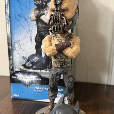 Head knocker Bane and Batman figure and Bat Mobile.