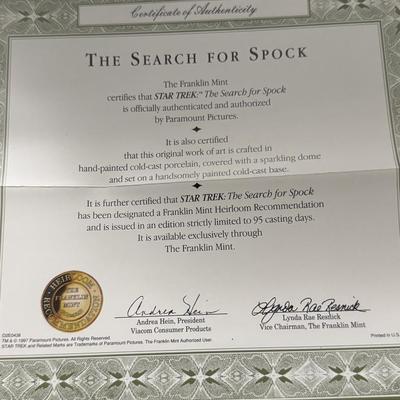Star Trek sculptures with certificate of authenticity.