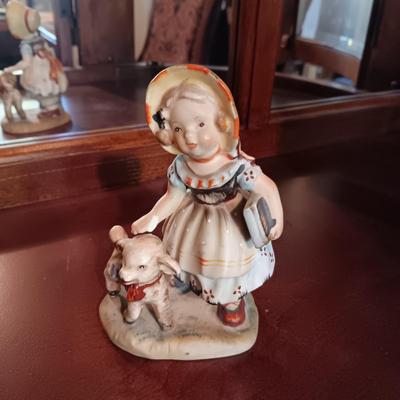 REUGE SWISS MUSIC BOX, A HUMMEL "LOST SHEEP" AND A LEFTON FIGURE