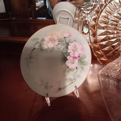 PINK DEPRESSION GLASS BOWL AND PLATTER AND MORE