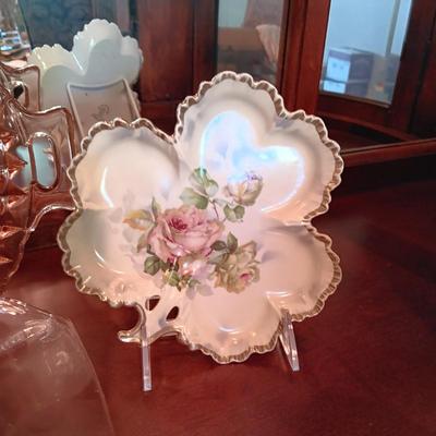 PINK DEPRESSION GLASS BOWL AND PLATTER AND MORE