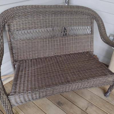 Plastic Wicker Loveseat- Approx 48" Long