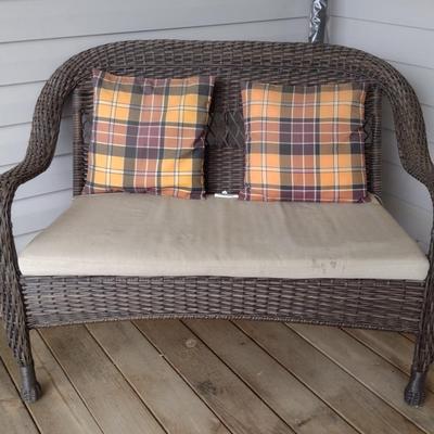 Plastic Wicker Loveseat- Approx 48" Long