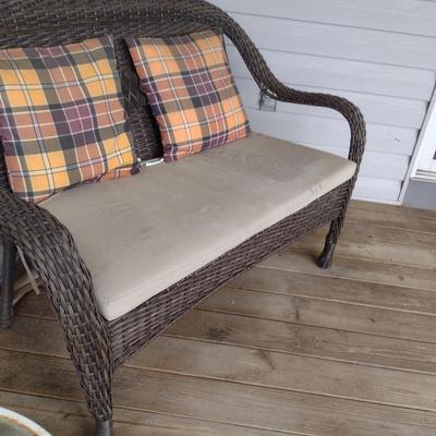 Plastic Wicker Loveseat- Approx 48" Long
