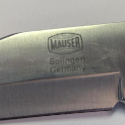 Mauser Solingen Germany Fixed Blade Knife With Sheath #1