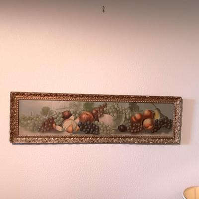 ANTIQUE PICTURE "IMPORTED FRUIT" COPYRIGHT 1896 IN A GORGEOUS ANTIQUE FRAME