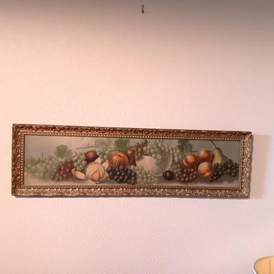 ANTIQUE PICTURE "IMPORTED FRUIT" COPYRIGHT 1896 IN A GORGEOUS ANTIQUE FRAME