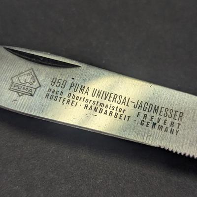 Sale Photo Thumbnail #551: Vintage PUMA 959 Universal Jagdmesser Handarbeit Folding Knife Solingen Germany #3