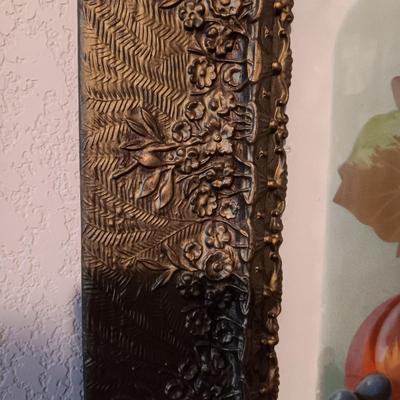 ANTIQUE PICTURE "A DELIGHT FOR HEART AND EVE" IN AN ANTIQUE FRAME