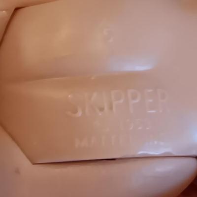VINTAGE SKIPPER AND HER FRIEND WITH CLOTHES, ACCESSORIES AND A CARRY BOX