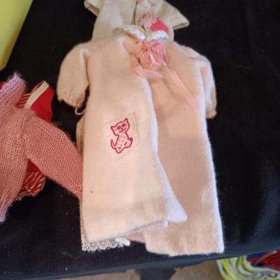 VINTAGE SKIPPER AND HER FRIEND WITH CLOTHES, ACCESSORIES AND A CARRY BOX