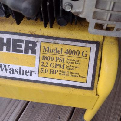 Karcher Pressure Washer- Model 4000 G- 5.0 HP, 1800 PSI, 2.2 GPM- Gas Powered
