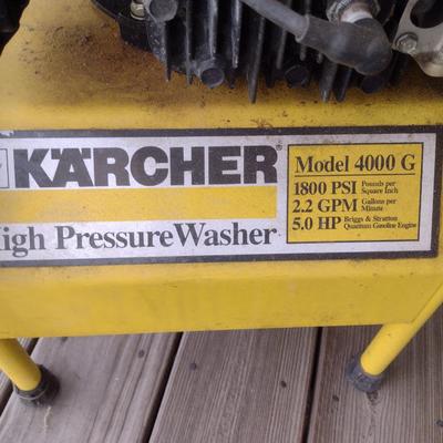 Karcher Pressure Washer- Model 4000 G- 5.0 HP, 1800 PSI, 2.2 GPM- Gas Powered