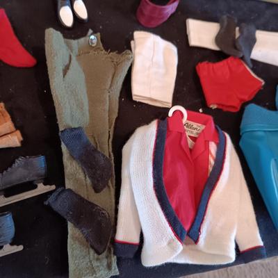 1960 BARBIE'S KEN AND FRIEND, CARRY CASE, MANY CLOTHES AND ACCESSORIES