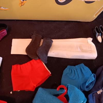 1960 BARBIE'S KEN AND FRIEND, CARRY CASE, MANY CLOTHES AND ACCESSORIES
