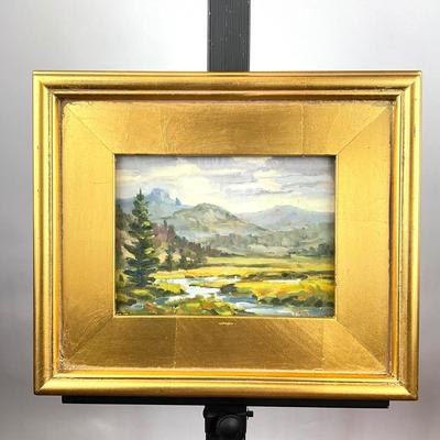 Sale Photo Thumbnail #179: Signed on lower right
Gold Frame
Measurements:
Frame is 11.5” by 13.5”
Art is 6” by 8”